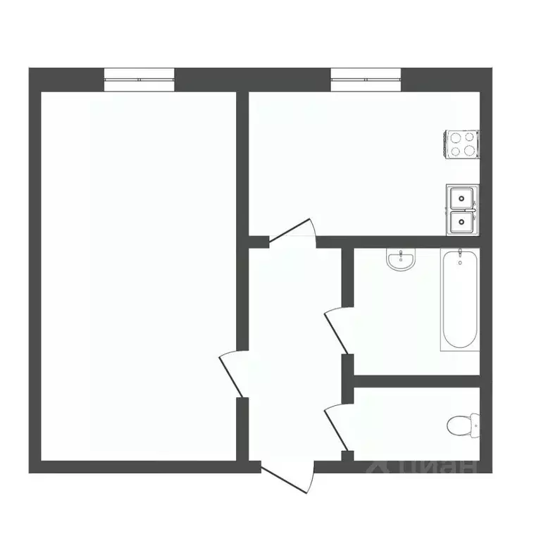 1-к кв. Тюменская область, Тюмень ул. Домостроителей, 16к3 (26.7 м) - Фото 1