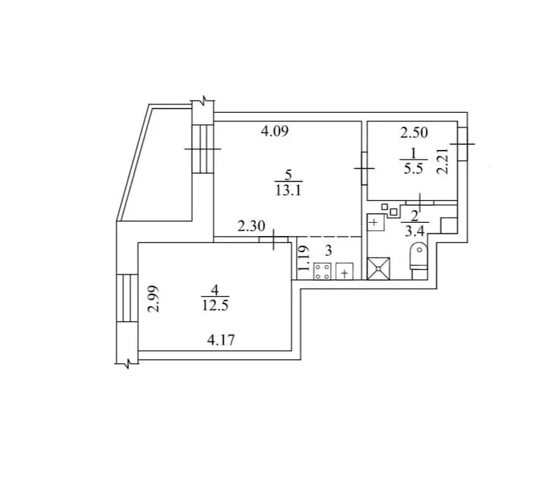 1-к кв. Новосибирская область, Новосибирск ул. Гоголя, 205 (36.6 м) - Фото 0