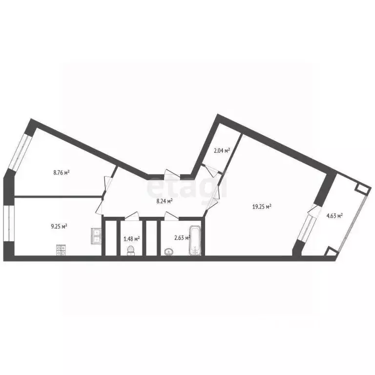 2-к кв. Московская область, Лыткарино ул. Ленина, 12 (53.97 м) - Фото 2