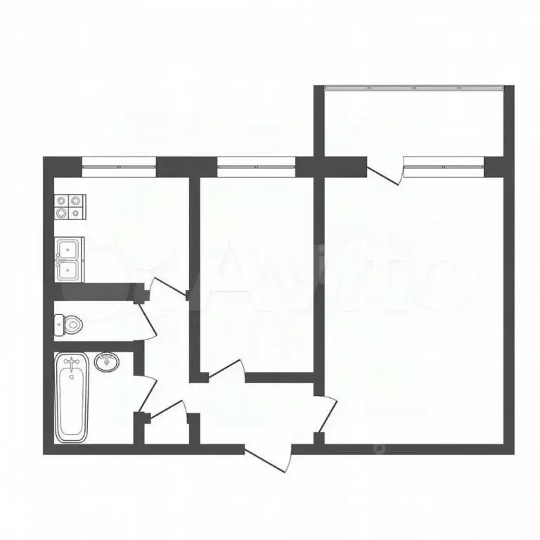 2-к кв. Тверская область, Тверь бул. Гусева, 47к1 (49.8 м) - Фото 2