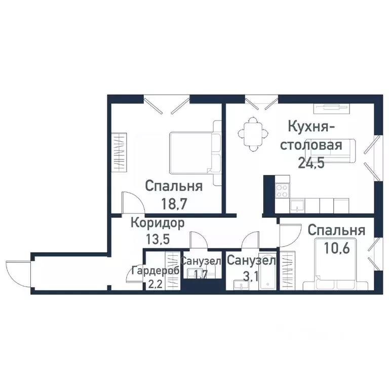 2-к кв. Челябинская область, Челябинский городской округ, пос. ... - Фото 1