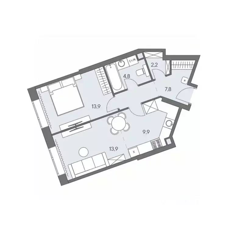 2-к кв. Москва ш. Боровское (дублер) (52.5 м) - Фото 0