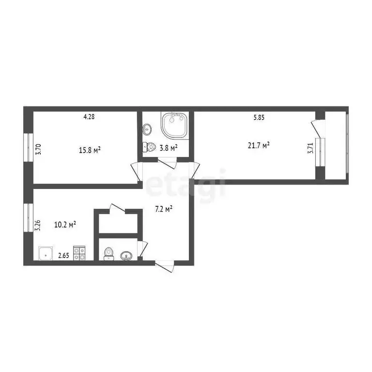 2-комнатная квартира: Омск, проспект Карла Маркса, 5 (65.2 м) - Фото 0