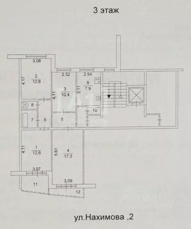 4-к кв. Челябинская область, Челябинск ул. Нахимова, 2 (76.3 м) - Фото 1