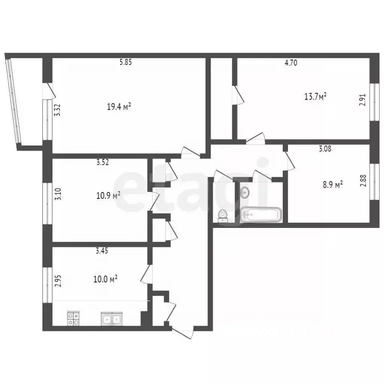 4-к кв. Ханты-Мансийский АО, Сургут ул. Толстого, 28 (87.9 м) - Фото 1