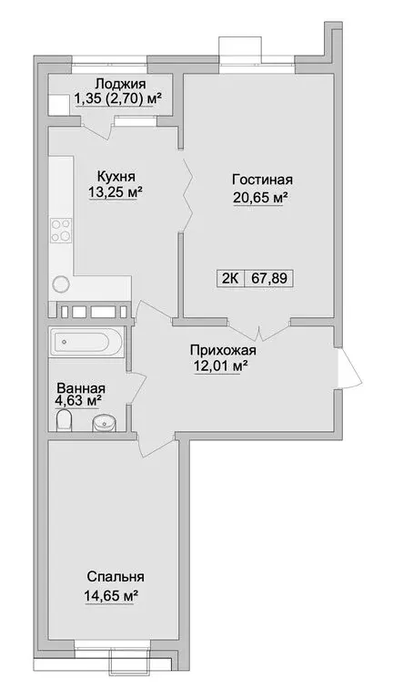 2-комнатная квартира: Каспийск, 12-й микрорайон Хазар, ЖК Новая жизнь ... - Фото 0