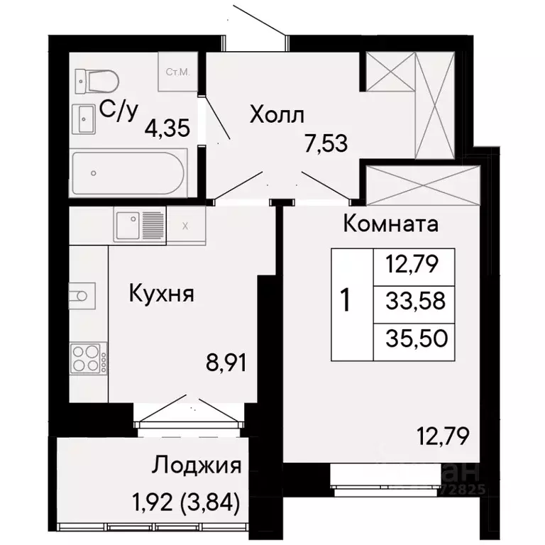 1-к кв. Ростовская область, Ростов-на-Дону Ривьера жилой квартал,  ... - Фото 0