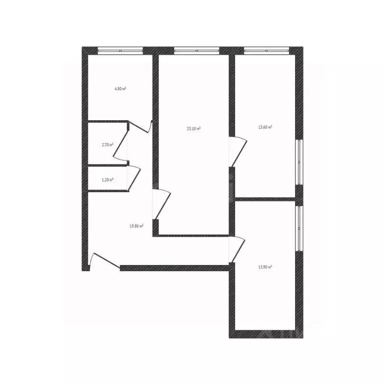 3-к кв. Брянская область, Фокино ул. Мира, 19 (79.1 м) - Фото 2