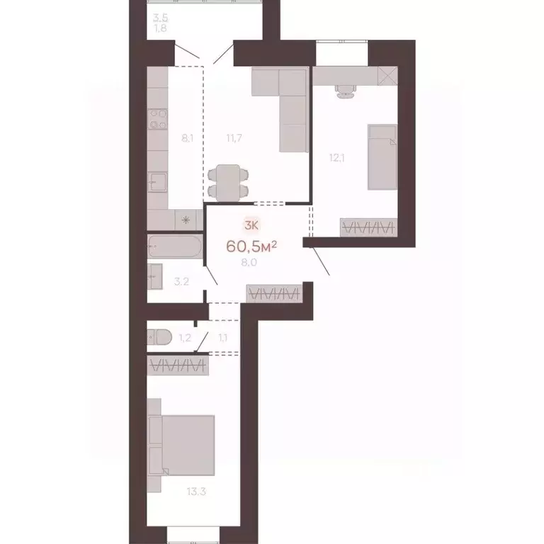 3-к кв. Алтайский край, Новоалтайск ул. Южсиба, 52А (60.5 м) - Фото 0
