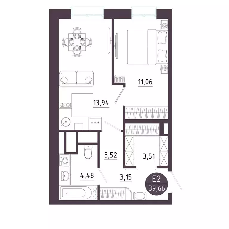 1-комнатная квартира: Тула, Пряничная улица, 6 (39.66 м) - Фото 1