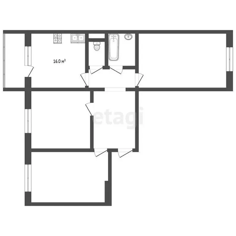 3-комнатная квартира: деревня Жилина, улица Естина, 4 (77.7 м) - Фото 1