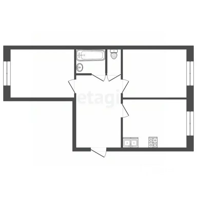 2-к кв. Тамбовская область, Тамбов Мичуринская ул., 142к1 (60.0 м) - Фото 1