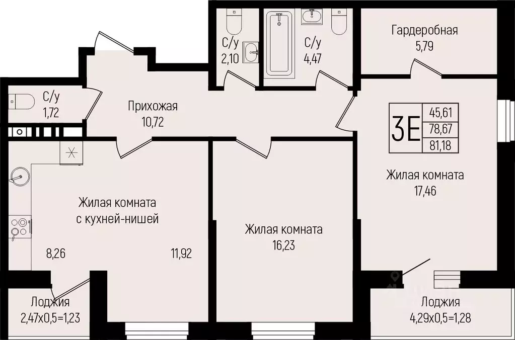 2-к кв. Краснодарский край, Краснодар ул. Михаила Барибана (81.18 м) - Фото 0