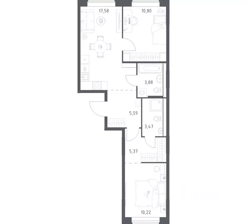 2-к кв. Московская область, Химки городской округ, д. Юрлово Пятницкие ... - Фото 1