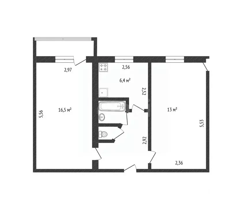 2-к кв. Белгородская область, Белгород просп. Богдана Хмельницкого, ... - Фото 1