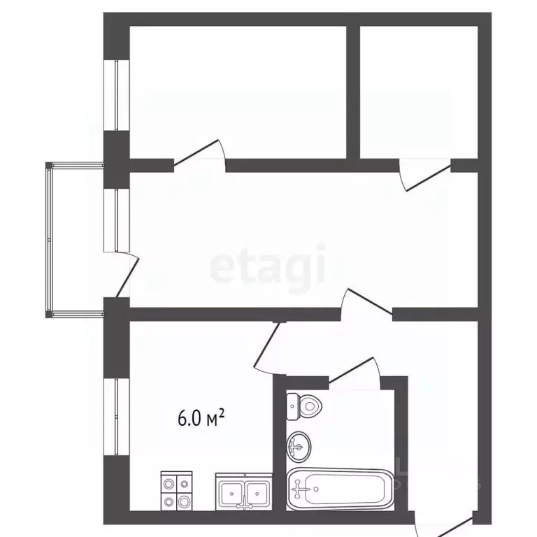 2-к кв. Кемеровская область, Юрга Московская ул., 4 (43.8 м) - Фото 1