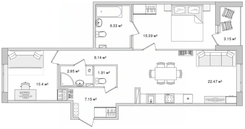 2-к кв. Санкт-Петербург Белоостровская ул., 10к2 (75.79 м) - Фото 0