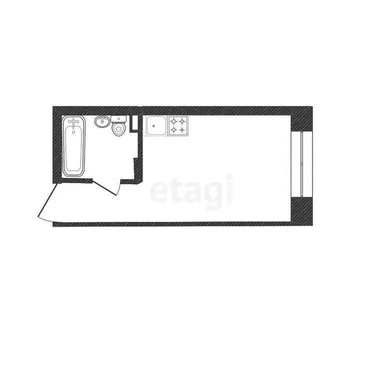 Квартира-студия: Новосибирск, улица Фадеева, 66/2 (22.8 м) - Фото 0
