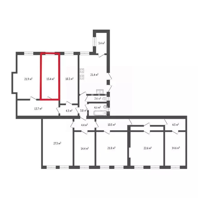 Комната Санкт-Петербург ул. Блохина, 2/77 (15.4 м) - Фото 2