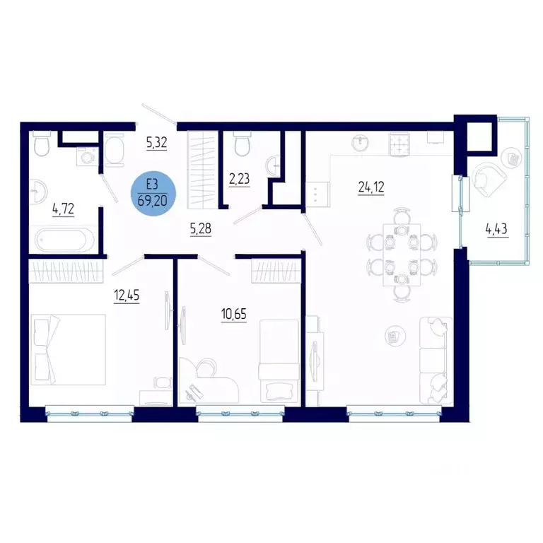 2-к кв. Рязанская область, Рязанский район, Дядьковское с/пос, с. ... - Фото 1