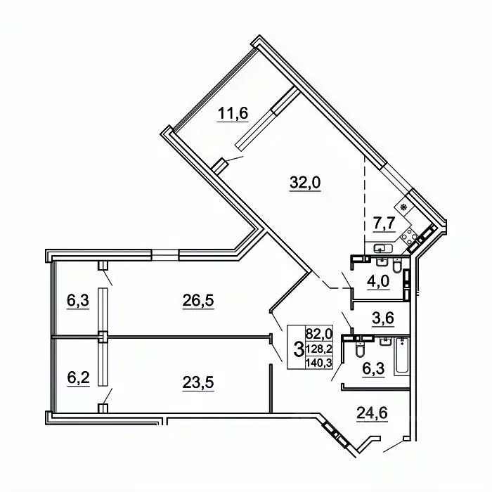 3-к кв. Приморский край, Владивосток Лесная ул., 1В/1 (139.9 м) - Фото 1