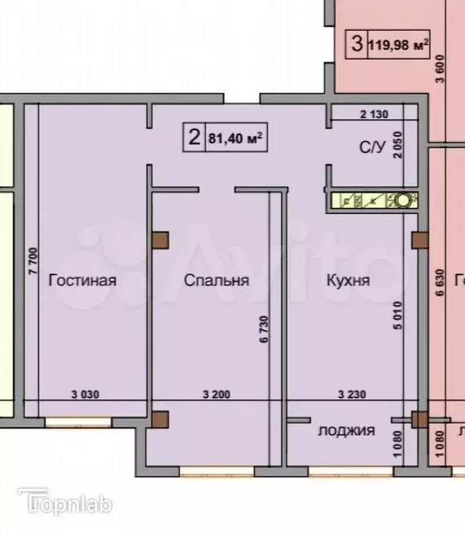 2-к. квартира, 81,4 м, 9/12 эт. - Фото 0
