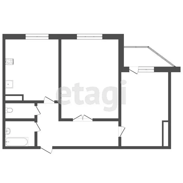 2-комнатная квартира: Тюмень, Обдорская улица, 3 (50.7 м) - Фото 1