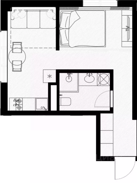 1-к кв. Краснодарский край, Сочи ул. Ленина, 290/8к2 (30.1 м) - Фото 0