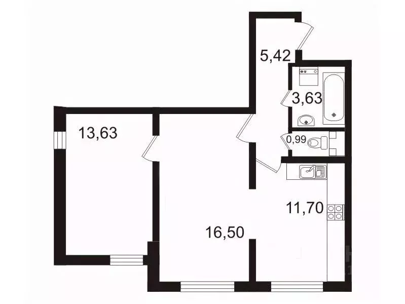 2-к кв. Санкт-Петербург Парашютная ул., 61к3 (52.0 м) - Фото 1