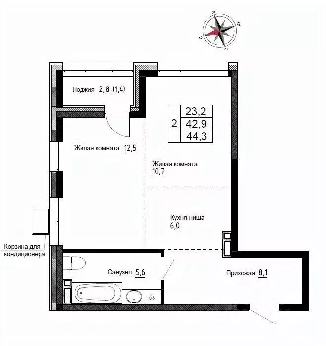 2-к кв. Приморский край, Надеждинский район, пос. Новый ул. Ленина, ... - Фото 1