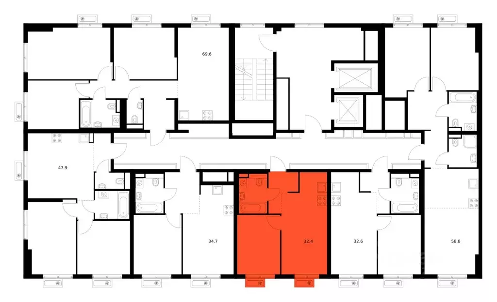 1-к кв. Москва Митинский Лес жилой комплекс, к14 (32.4 м) - Фото 2