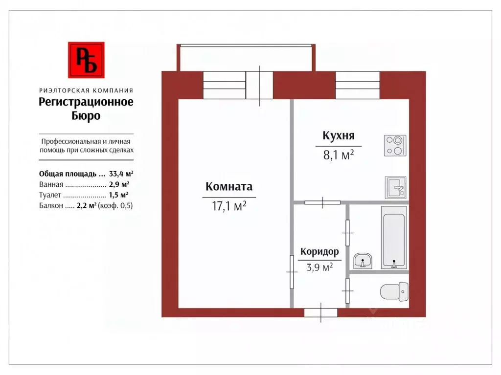 1-к кв. Кировская область, Киров ул. Ленина, 188к3 (35.6 м) - Фото 1