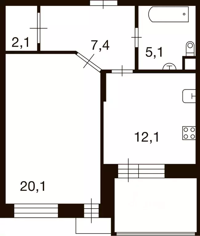 1-к кв. Москва д. Ивановское, ул. Семена Гордого, 12 (46.1 м) - Фото 0