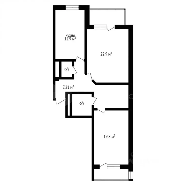 2-к кв. Тюменская область, Тюмень Заречный проезд, 41 (77.9 м) - Фото 2