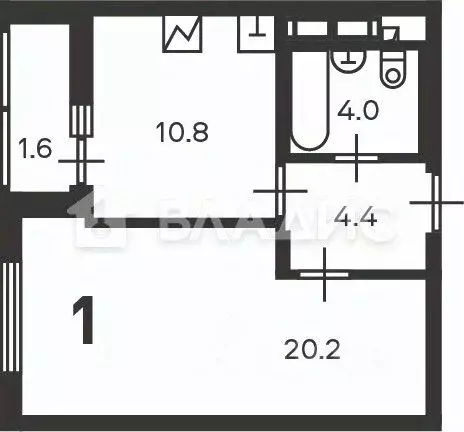 1-к кв. Москва Кусковская ул., 12/1 (39.4 м) - Фото 2