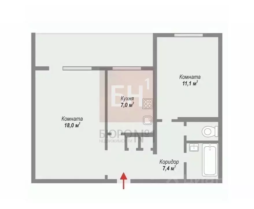 2-к кв. Свердловская область, Екатеринбург ул. Чкалова, 121 (48.1 м) - Фото 2