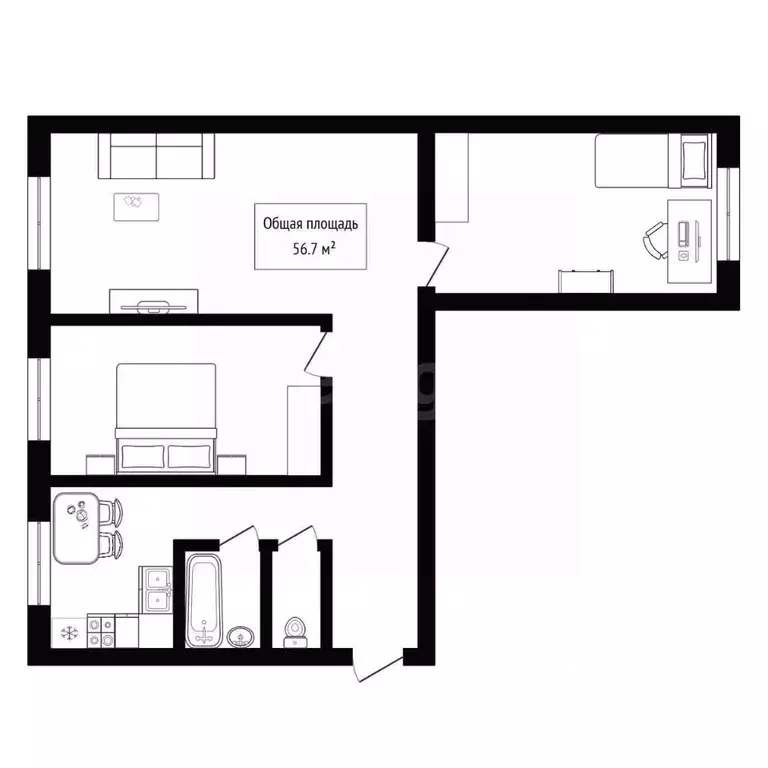 3-к кв. Алтай, Горно-Алтайск Коммунистический просп. (56.7 м) - Фото 2