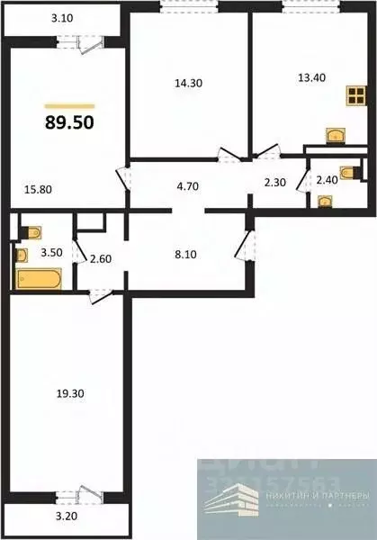 3-к кв. Воронежская область, Воронеж ул. Загоровского, 5/3 (89.5 м) - Фото 0
