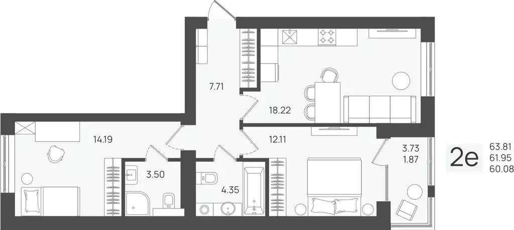 Квартира-студия: Калининградская область, Пионерский (61.95 м) - Фото 1
