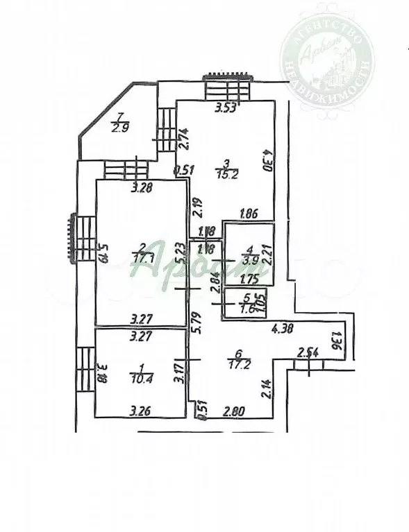 2-к. квартира, 65,5 м, 3/7 эт. - Фото 0