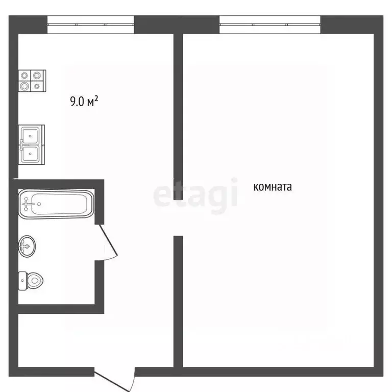 1-к кв. Ростовская область, Азов Азовский район, Московская ул., 76 ... - Фото 2