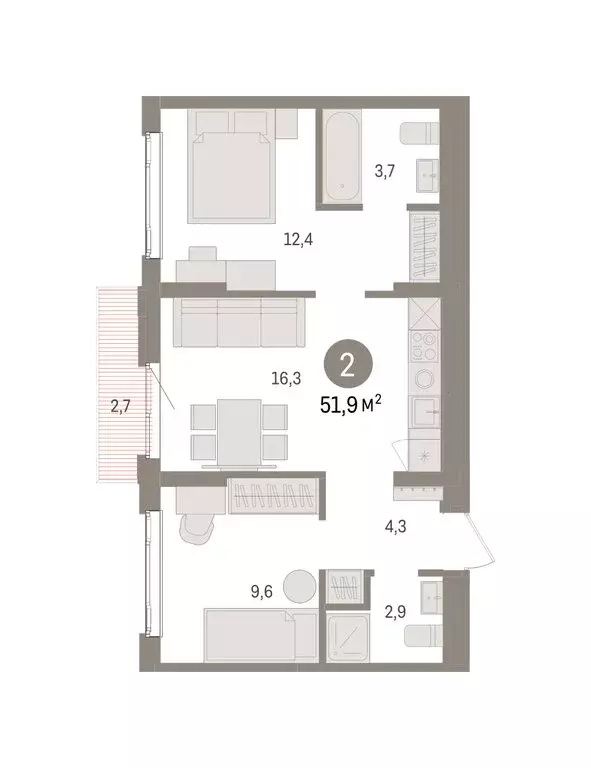 2-комнатная квартира: Екатеринбург, жилой район Сортировочный, ... - Фото 1