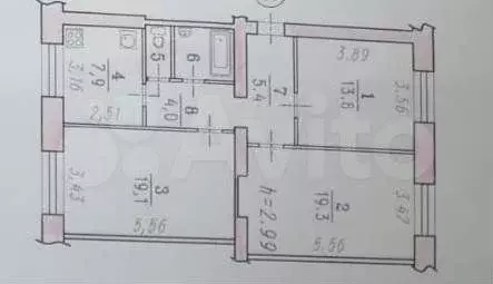 3-к. квартира, 75 м, 2/5 эт. - Фото 0