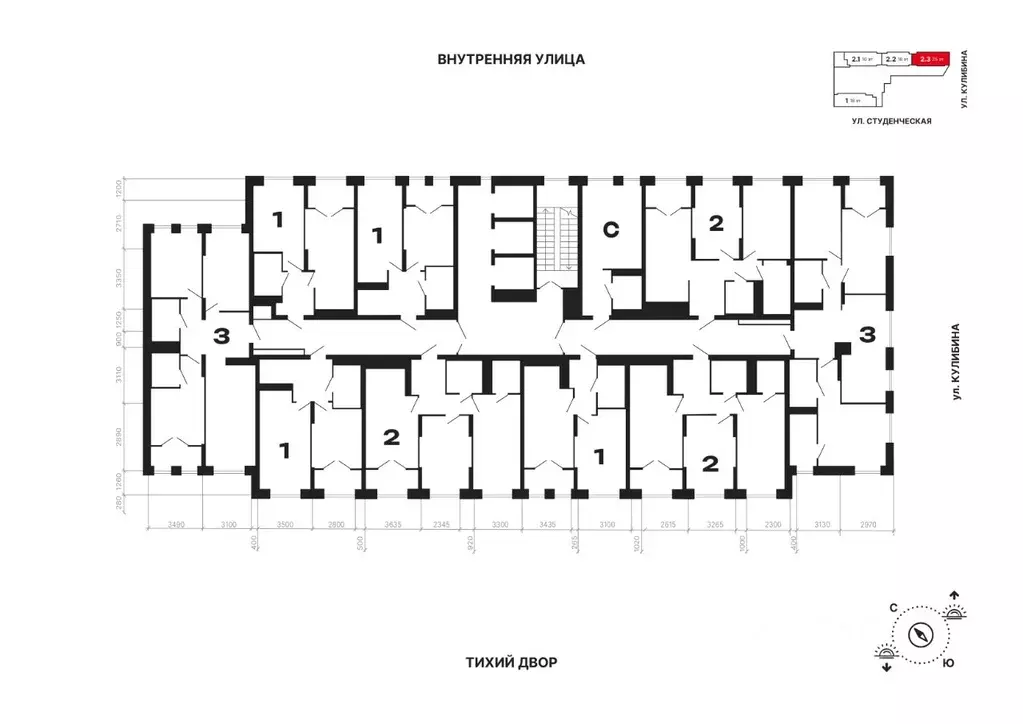 2-к кв. Свердловская область, Екатеринбург ул. Студенческая, 1Нк4 ... - Фото 2