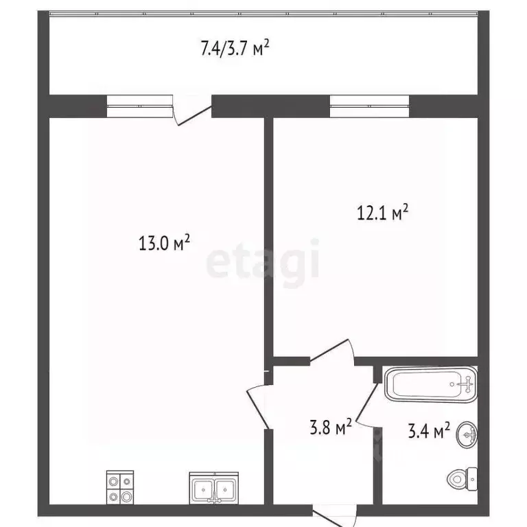 1-к кв. Вологодская область, Вологда ул. Чернышевского, 110Ак1 (44.2 ... - Фото 1