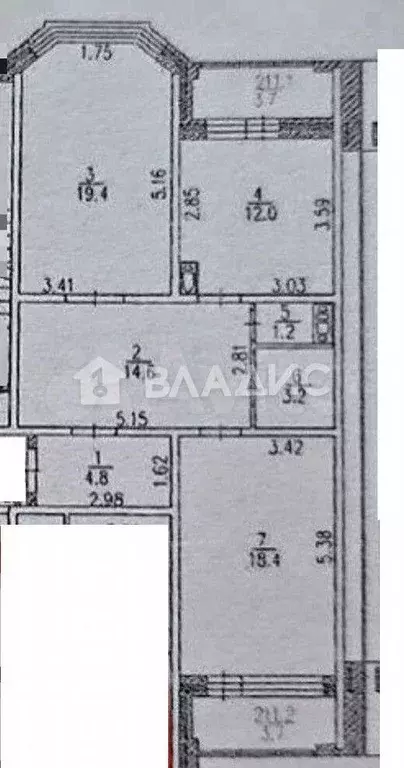 2-к. квартира, 81 м, 2/19 эт. - Фото 0