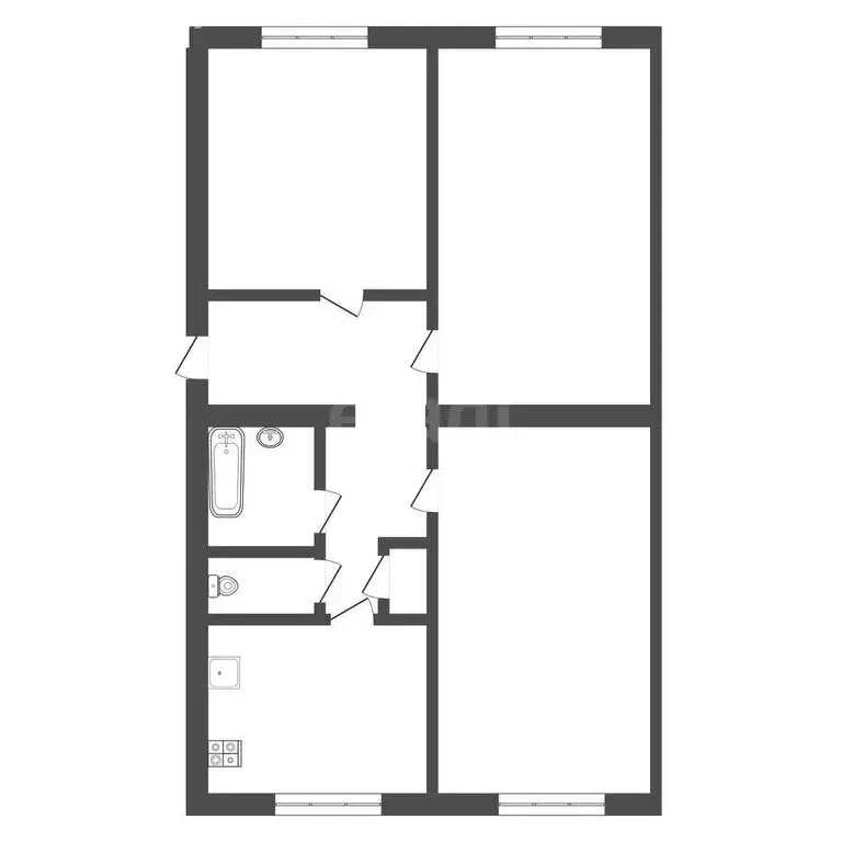 3-комнатная квартира: Тула, улица Академика Бардина, 14 (65.7 м) - Фото 0