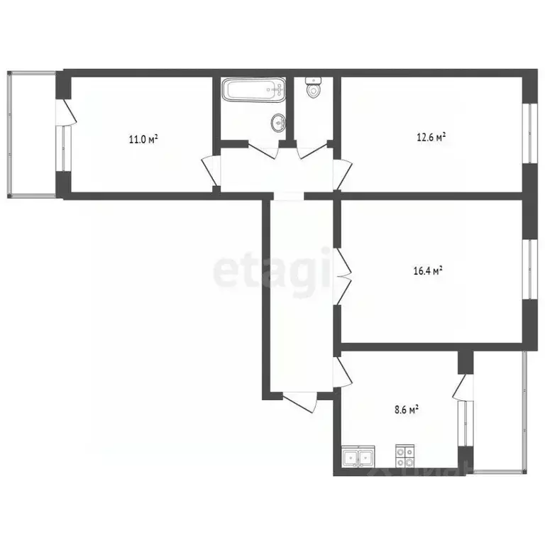 3-к кв. Москва ул. Декабристов, 22 (64.6 м) - Фото 2