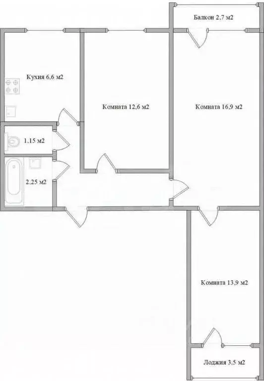 3-к кв. Ярославская область, Ярославль просп. Фрунзе, 55/33 (60.2 м) - Фото 2