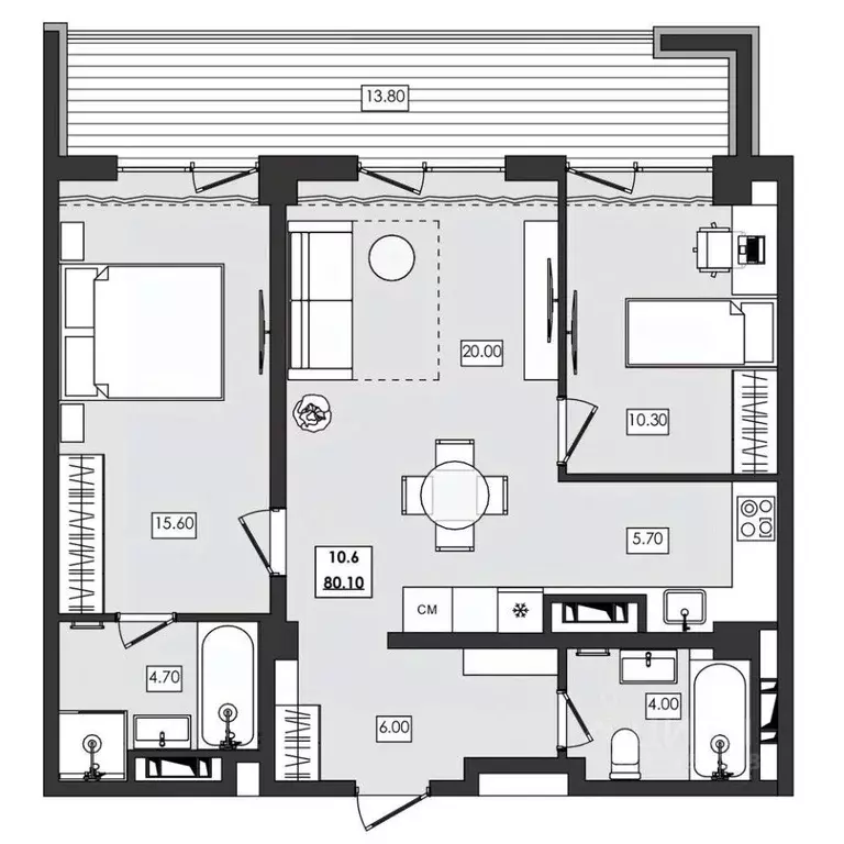 3-к кв. Крым, Алушта ул. Сергеева-Ценского, 4В (80.1 м) - Фото 1